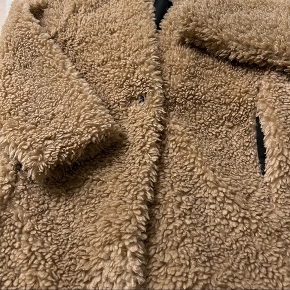 Zara Fleece Beige Coat - Picture 3 of 3